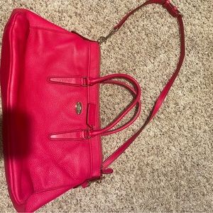 Hot pink Coach shoulder bag